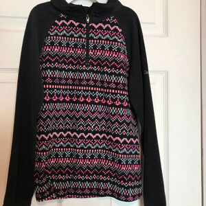 Columbia Kids Medium Fleece Black with Pattern Jacket Girls